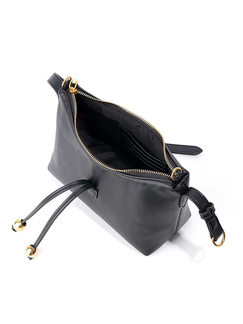 Metallic Hobo Shoulder Bag Women Black N6C034