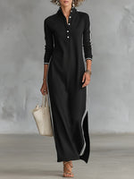 Load image into Gallery viewer, Button-Down Collar Full Skirt Sweatshirt Dress  N6C204