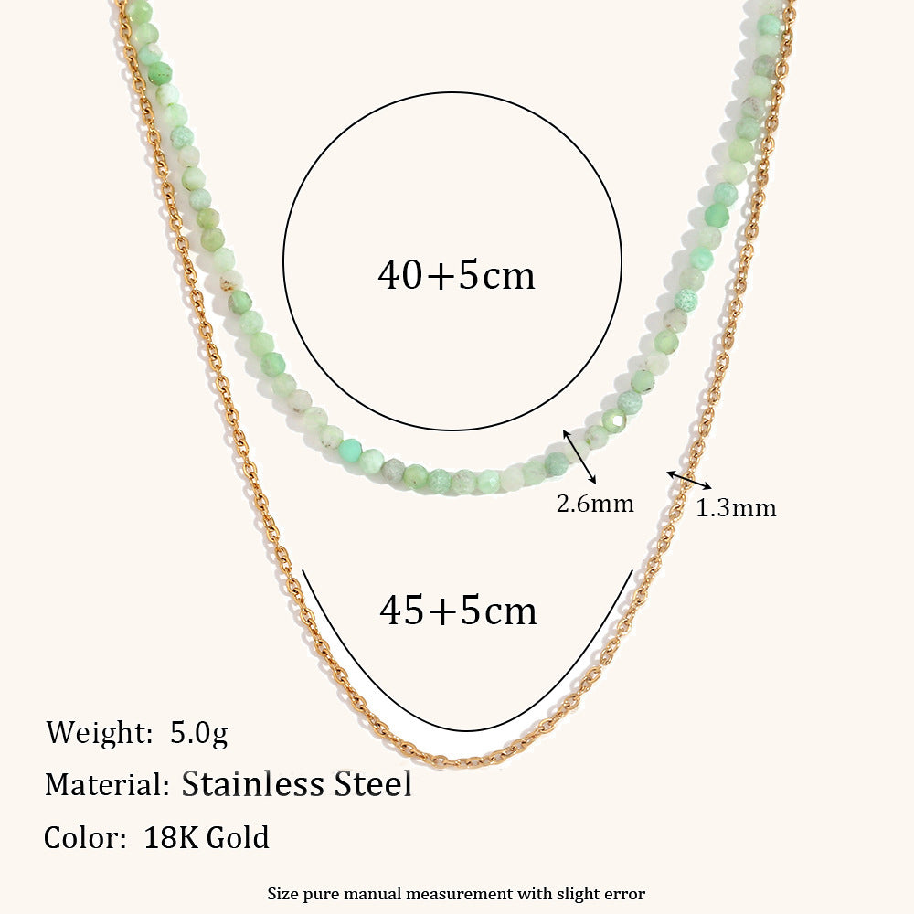 Twin Layer O Chain Necklace Steel Gold Plated S5P232
