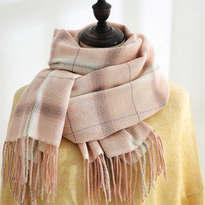 Woven Fringe Faux Cashmere Wrap M5A230