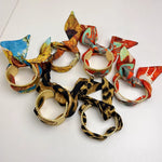 Load image into Gallery viewer, Vintage Gold Scarf Open Cuff Bangle Wide Statement N6F288