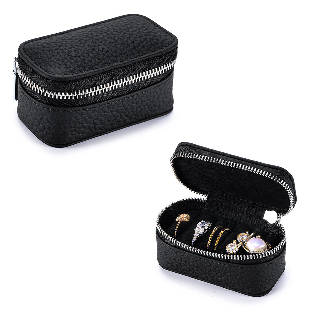 Portable Travel Leather Jewelry Case Women N6D025