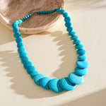 Load image into Gallery viewer, Oversized Textured Gemstone Beaded Geometric Necklace N6H066