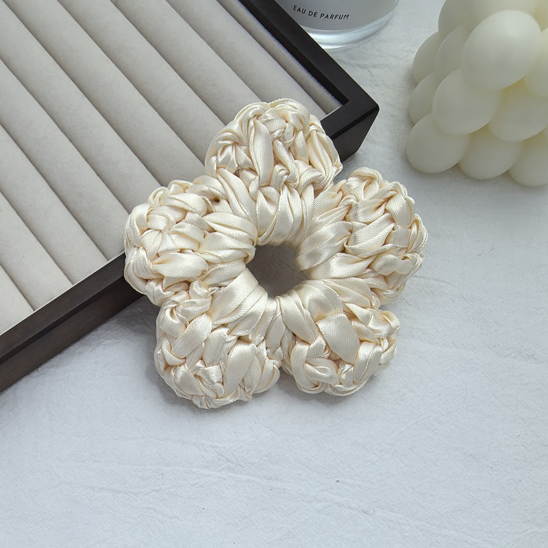 Satin Heart Silhouette Ponytail Hair Tie  S5P434