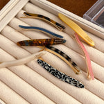 Load image into Gallery viewer, Side Hair Clip Acetate Gold Logo Women N6C356