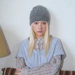 Load image into Gallery viewer, Women's Wool Blend Striped Knit Beanie N6J108