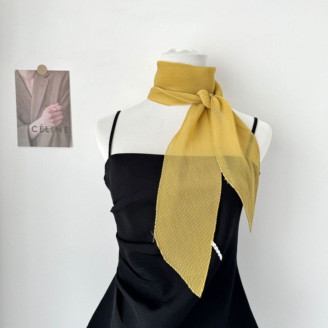 Crinkle Scarf Multi Way Hair Neck Bag Tie Solid Color M5A323