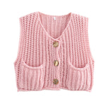 Load image into Gallery viewer, Patch Pocket Vest Sleeveless Knit Lightweight N5Z245