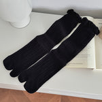 Load image into Gallery viewer, Lace Trim Hollow Mesh Mid-Calf Split Toe Stack Socks N6H025
