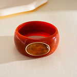 Load image into Gallery viewer, Vintage Acrylic Oval Ombré Bangle Minimalist Women N6H087