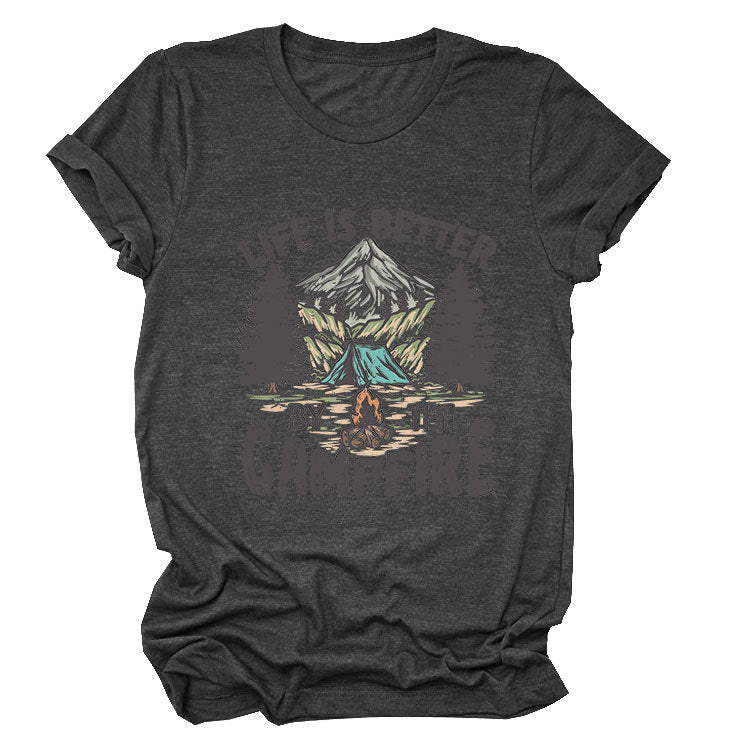Life is Better by the Campfire Round Neck T-Shirt  N6E138