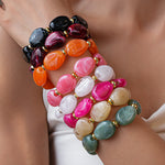 Load image into Gallery viewer, Acrylic Irregular Oval Bracelet Statement Artistic N6F080