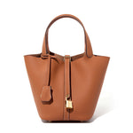 Load image into Gallery viewer, Genuine Leather Bucket Bag Handheld Shoulder Purse N6F148