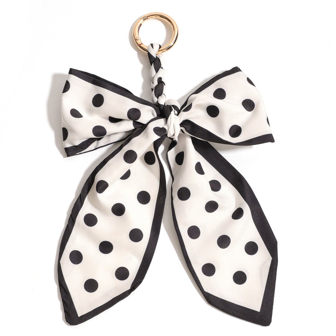 Handwoven Silk Scarf Bow Keychain Bag Charm N6G056