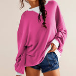 Load image into Gallery viewer, Contrast Rib Drop Shoulder Sweatshirt Long Sleeve N5Z249
