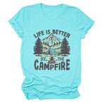 Load image into Gallery viewer, Life is Better by the Campfire Round Neck T-Shirt  N6E138