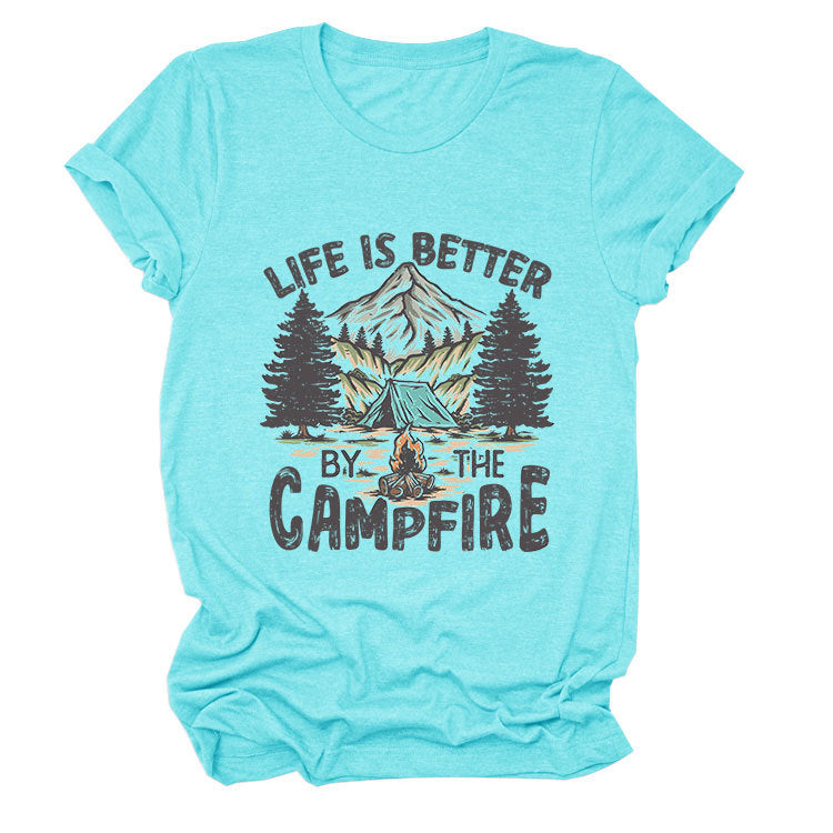Life is Better by the Campfire Round Neck T-Shirt  N6E138