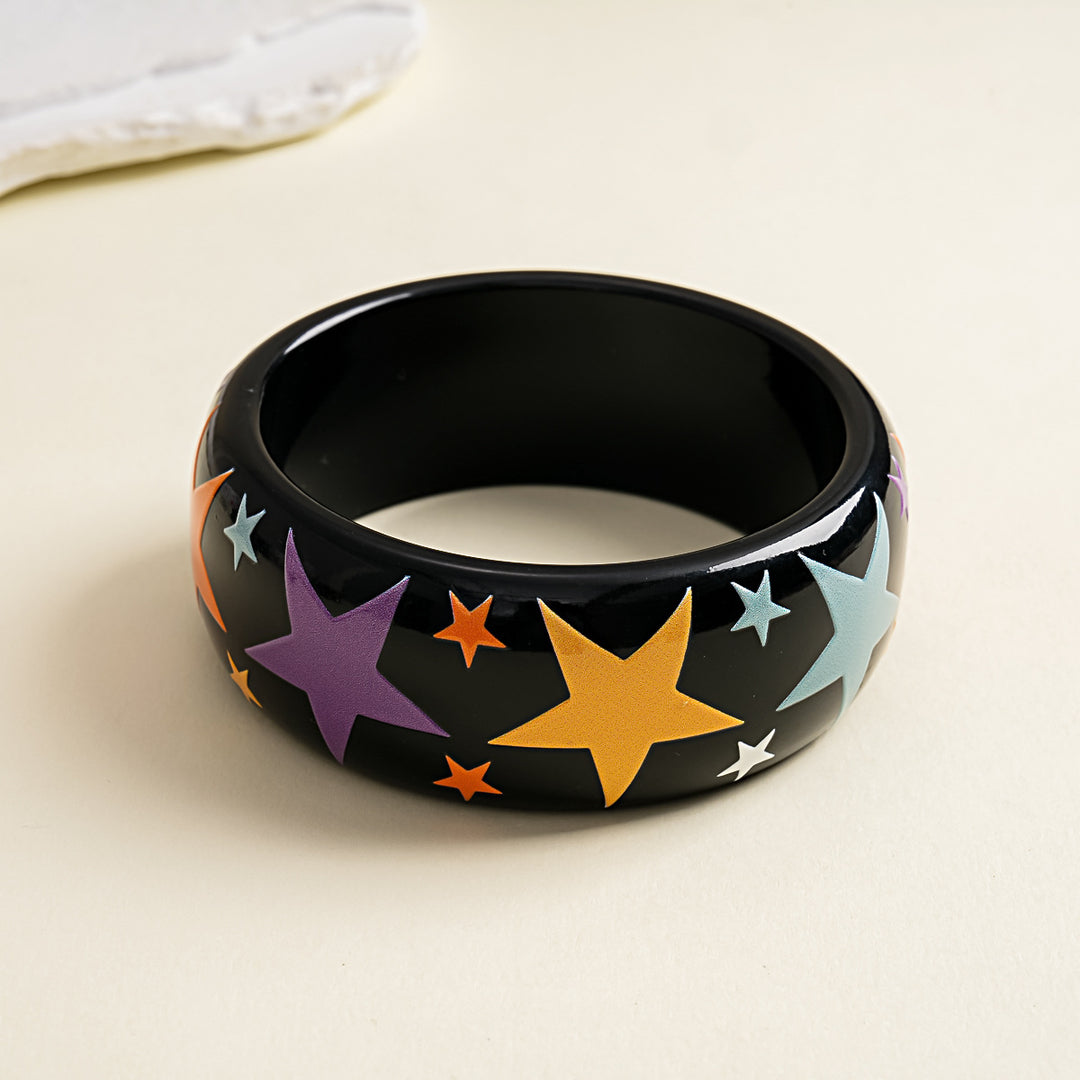 Womens Marbled Star Print Resin Bracelet N6K142