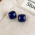 Load image into Gallery viewer, Candy Color Rounded Square Glossy Stud Earrings Women N6H104
