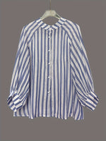 Load image into Gallery viewer, Loose Fit Long Sleeve Stripe Shirt Women N6D136
