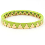 Load image into Gallery viewer, Rainbow Triangles Bracelet Modular Gold Enamel S5P050