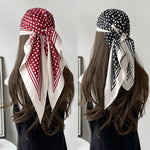 Load image into Gallery viewer, Polka Dot Print Triangle Scarf Satin Twill Women N6G218
