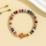 Load image into Gallery viewer, Turquoise Cross Stretch Bracelet S5P612