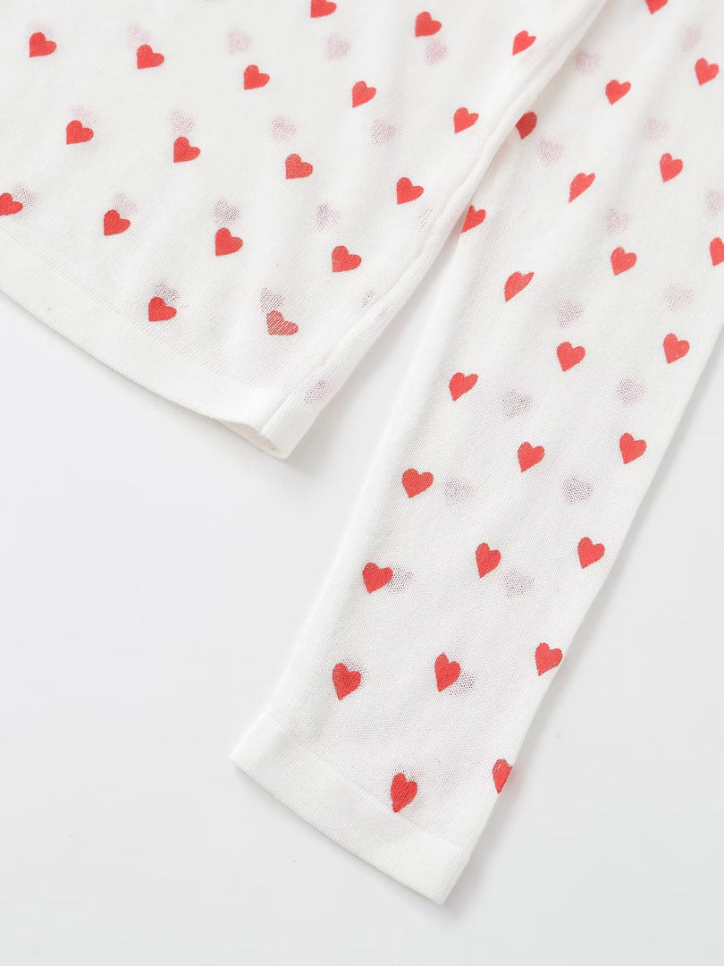 Heart Detail Long Sleeve Knit Sweater Women N6D121