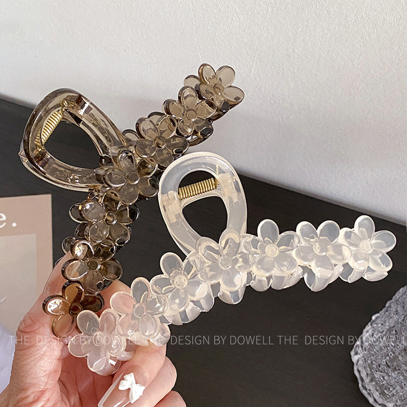 Jelly Color Flower Hair Claw Clip Women Resin N6C350