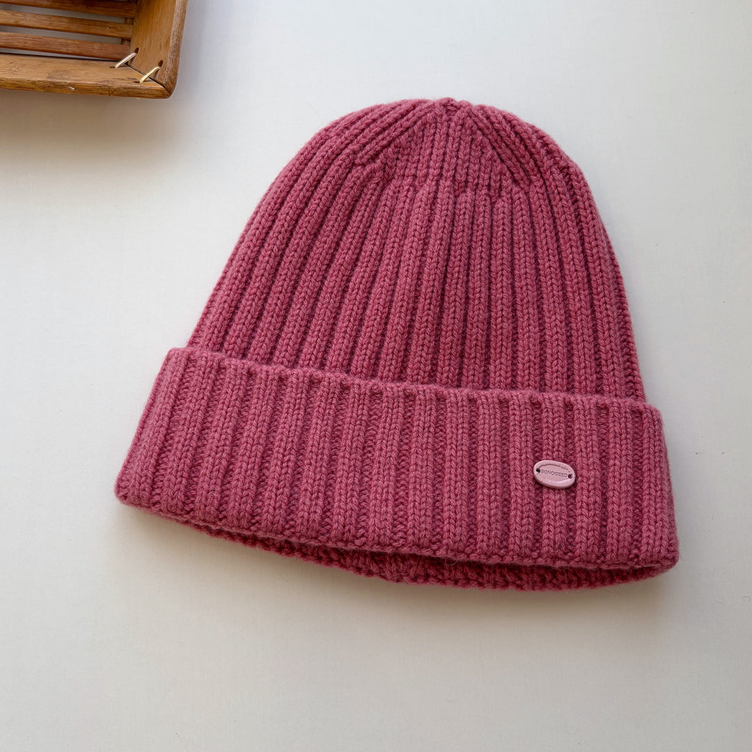100 Percent Wool Solid Color Knit Beanie N6K285