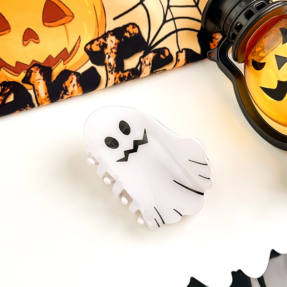 Halloween Ghost Pumpkin Acrylic Claw Clip S5P539
