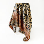 Load image into Gallery viewer, Leopard Print Spliced Satin Square Scarf 90cm N6G220