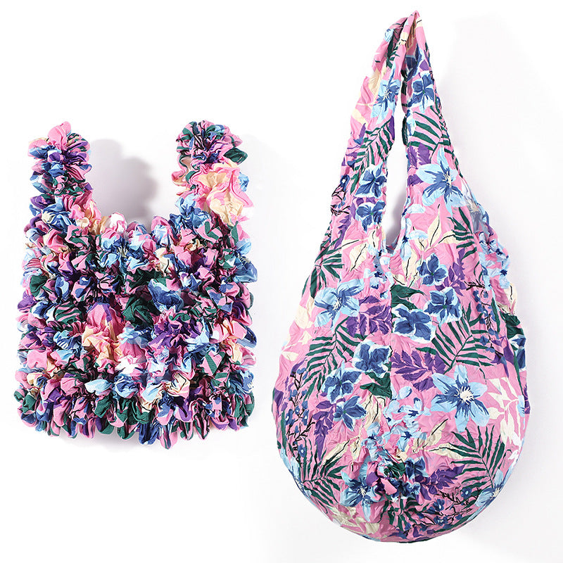 Textured Shirred Pouch Nylon Multi-Functional Organizer  S5P284
