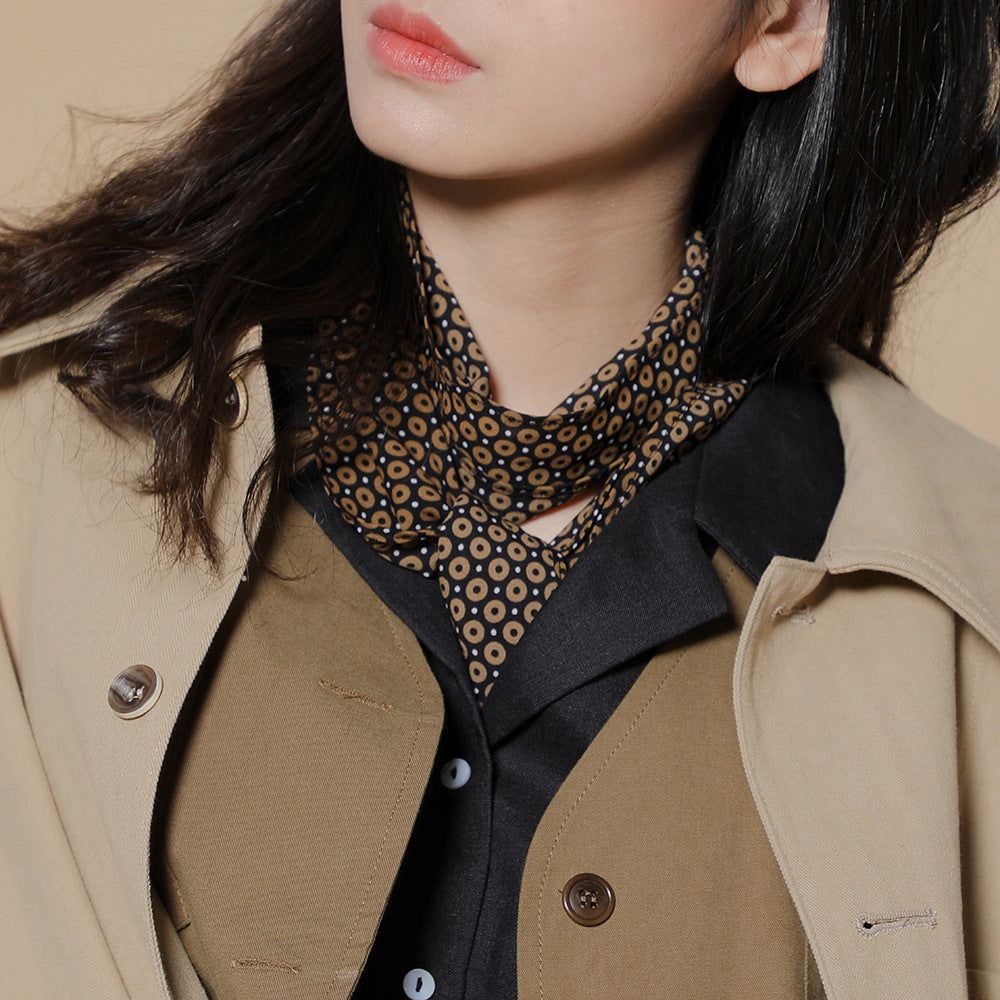 Simple French Thin Stripe Scarf Women Versatile M5A338