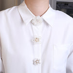 Load image into Gallery viewer, Crystal Lotus Pearl Shirt Cuff Cover Beaded Button N6G122