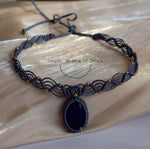 Load image into Gallery viewer, Lapis Braided Pendant Necklace Bohemian Stone S5P191