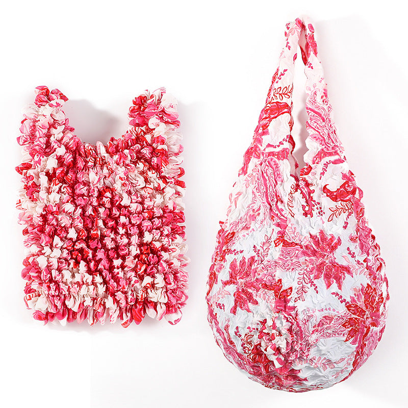 Textured Shirred Pouch Nylon Multi-Functional Organizer  S5P284