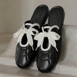 Load image into Gallery viewer, Bow Tie Mule Slippers Flat Hidden Height Slip-On N6H039