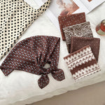 Load image into Gallery viewer, Two-Tone Houndstooth Print Square Scarf Women 55cm N6H113