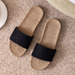Load image into Gallery viewer, Woven Linen House Slippers Women N6C227