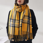 Load image into Gallery viewer, Plaid Pattern Faux Cashmere Wrap  M5A226
