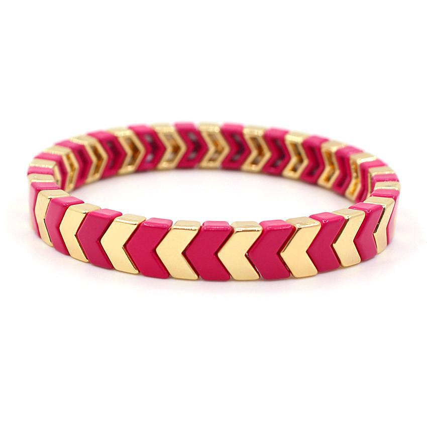 Arrow Beads Bracelet Tribal Enamel Elastic Adjustable S5P049
