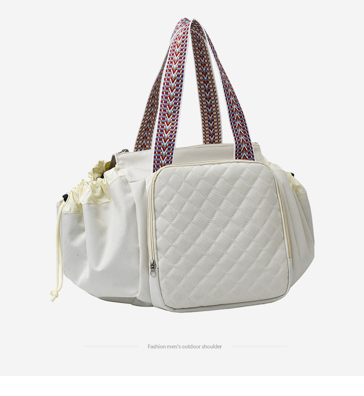 Women's Oxford Cloth Quilted Travel Backpack N6J217