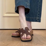 Load image into Gallery viewer, Vintage Woven Slide Sandals Square Toe Platform Women N6G249