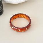 Load image into Gallery viewer, Vintage Studded Resin Bangle Wide Cuff Bracelet N6F098