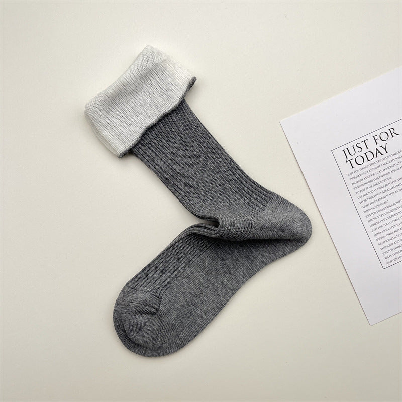 Contrast Stripe Stackable Socks Women Style M5A014
