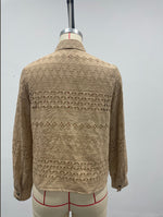 Load image into Gallery viewer, Beige Embroidered Eyelet Blouse Women N6D134