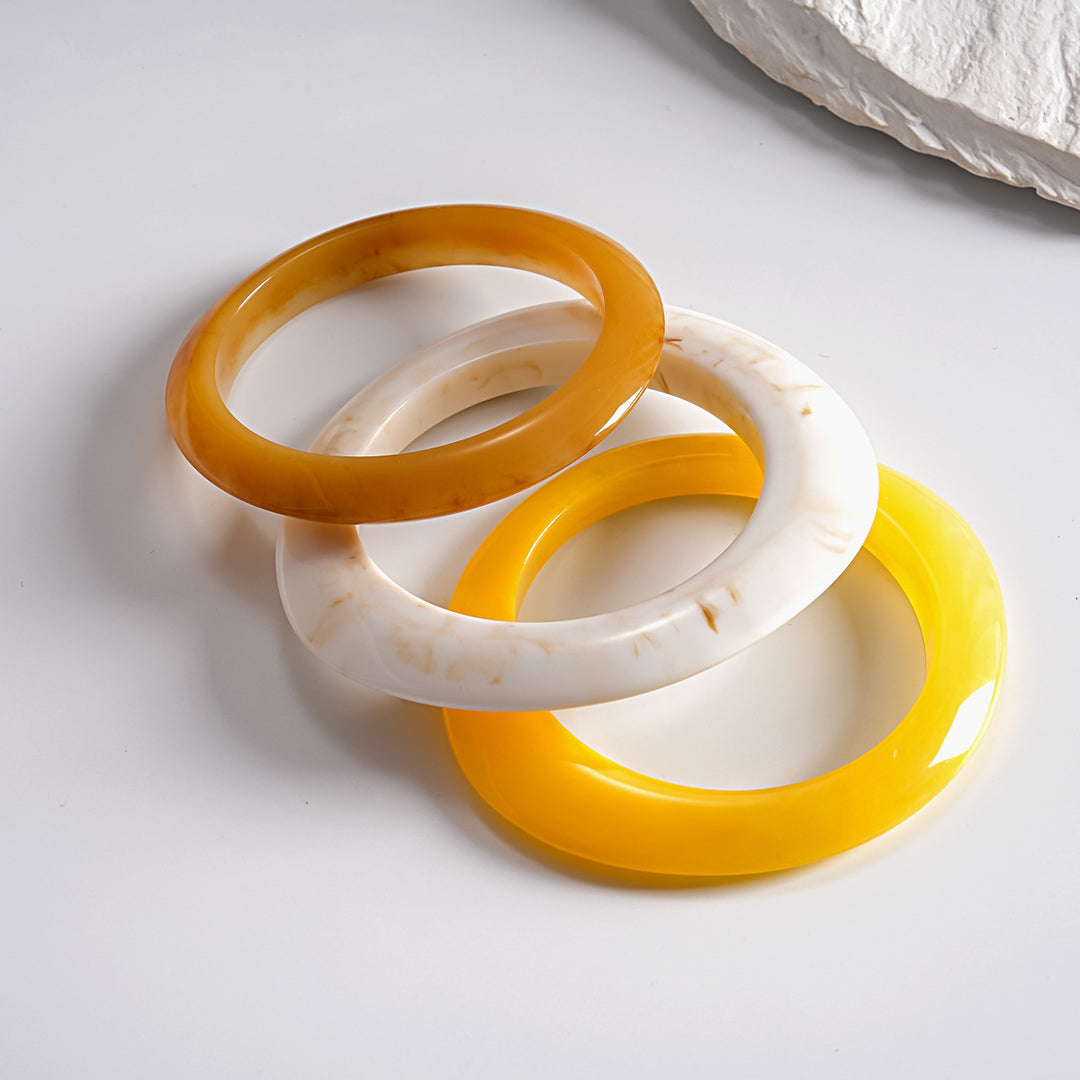 Vintage Resin Ombré Geometric Bangle Set 3-Piece N6H073