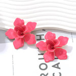 Load image into Gallery viewer, Metal Drop Fill Floral Studs Iron Enameled Statement S5P164