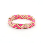 Load image into Gallery viewer, Wave Triangle Links Cuff Enamel Steel Elastic S5P142